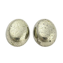 Cabochons de pyrite naturelle, ovale, 10x8x4mm