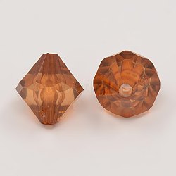 Faceted Bicone Transparent Acrylic Beads, Dyed, Peru, 3mm, Hole: 1mm, about 41000pcs/500g