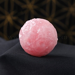 Rosa naturale decorazioni di visualizzazione quarzo, ornamento in pietra energetica reiki, meteorite lunare rotondo, 40mm