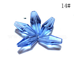 Прозрачные стеклянные бусины, граненые, двухконусные, королевский синий, 16x8 мм, отверстие : 1 мм
