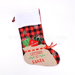 Рождественские носки подарочные пакеты, для рождественских украшений, слово буквы Санта, красочный, 53x26x0.7 см