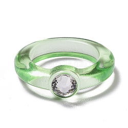 Anelli per le dita in acrilico trasparente, verde chiaro, misura degli stati uniti 7 1/2 (17.7mm)