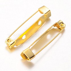 Accessori di spilla di ferro, indietro pin bar, oro, 30 mm di lunghezza, 5 mm di larghezza, 6 mm di spessore, Foro: 1.5 mm