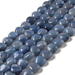 Naturali blu perline avventurina fili, cuore, 12x12~12.5x5~5.5mm, Foro: 1.2 mm, circa 33~34pcs/filo, 15.35'' (39 cm)