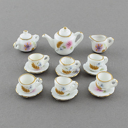 Porcelain Tea Sets, Home Decoration, White, 18~30x12~15x12~20mm