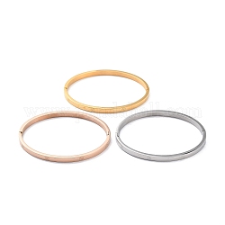 3 pz 3 colori placcatura ionica (ip) 304 braccialetti in acciaio inossidabile 12 costellazioni per le donne, colore misto, diametro interno: 2x2-3/8 pollice (5x6.15 cm), 1pc / color