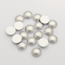 Cabuchones de acrílico, semicírculo, plata, 20x5.44~5.52mm