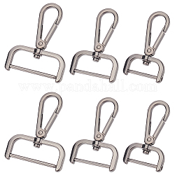 WADORN 6pcs Detachable Snap Hook Swivel Clasp, 3 Sizes Metal Swivel Snaps Hooks with D Rings 1/1.2/1.5 Inch Lanyards Trigger Snap Hooks Push Gate Clip Lobster Claw Clasp for DIY Bags Crafts, Gunmetal