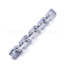 Акриловые кабельные цепи ручной работы, с пластиковыми соединительными кольцами ccb, серый, ссылка: 20x30.5x5 mm, 20x30x6 мм, около 39.37 дюйма (1 м) на прядь