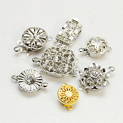 Alloy Box Clasps, Mixed Shape and Mixed Color, about 10~17mm wide, 17~23mm long, 5~8mm thick, hole: 1~2mm