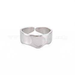 304 anello per polsino aperto tondo piatto in acciaio inossidabile per donna, colore acciaio inossidabile, misura degli stati uniti 9 1/4 (19.1mm)