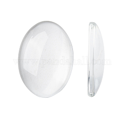 透明な楕円形のガラスカボション  透明  25x18x5mm
