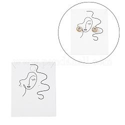 Karton Schmuck-Display-Karten, zum Aufhängen von Ohrringen und Halsketten, Rechteck, Frauen Muster, 6x5x0.05 cm, Bohrung: 2~5 mm