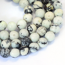 Runde Perlenstränge aus synthetischem gelbem Türkis (Jaspis), 8~8.5 mm, Bohrung: 1 mm, ca. 47 Stk. / Strang, 15.5 Zoll