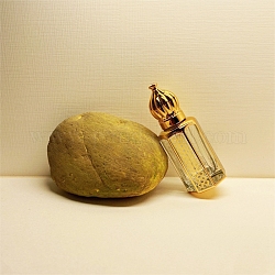 Botellas de bola de rodillo de vidrio de estilo árabe, botella recargable de aceite esencial, para el cuidado personal, vara de oro, 2.6x7.5 cm, capacidad: 12ml (0.4 fl. oz)