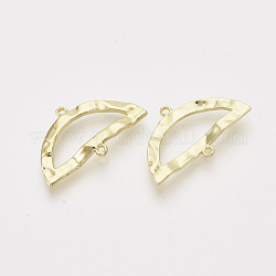 Alloy Links connectors, Half Round, Light Gold, 16.5x27.5x3~3.5mm, Hole: 1~1.2mm