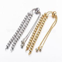 Brass Chain Bracelet Making, Slider Bracelets Making, Cadmium Free & Nickel Free & Lead Free, Mixed Color, 9 inch(230mm), Hole: 1.5mm