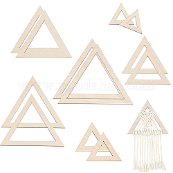 Benecreat 12 個三角形マクラメフレーム木製フープリングマクラメアートフレーム織りマクラメ diy クラフト作成ホーム壁掛け花輪装飾