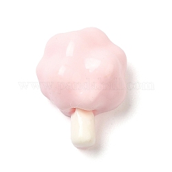 Cabujones decodificados de cono de algodón de azúcar de resina opaca, alimento de imitación, para la fabricación de la joya, rosa, 14.5~16x10.5~11.5x6.5~7mm