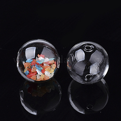 Handgemachten durchgebrannten Glaskugel-Perlen, Runde, Transparent, 25.8x25.5 mm, Bohrung: 2~2.5 mm