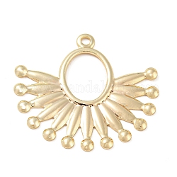 Rack Plating Brass Pendants, Sun, Real 18K Gold Plated, 23x25.5x1mm, Hole: 1.4mm