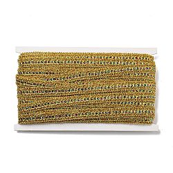 Polyester Glitter Lace Trim, for Curtain, Home Textile Decor, Gold, 1/2 inch(14mm)