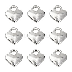 Tibetan Style Heart Charms, Cadmium Free & Nickel Free & Lead Free, Silver Color Plated, 8x7x2.5mm, Hole: 2mm