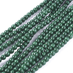 Brins de perles naturelles de malachite, ronde, 4mm, Trou: 1mm, Environ 90 pcs/chapelet, 15.83 pouce (40.2 cm)