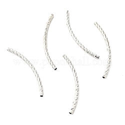 Rack Plating Brass Curved Tube Beads, Cadmium Free & Lead Free, Long-Lasting Plated, Platinum, 34.5x2mm, Hole: 1.2mm