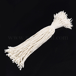Cotton Cord with Seal Tag, Plastic Hang Tag Fasteners, Beige, 205x1mm, Seal Tag: 12x3mm and 10x4mm, about 1000pcs/bag