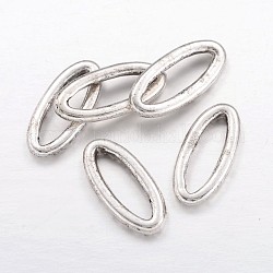 Alloy Linking Rings, Lead Free and Cadmium Free, Oval, Antique Silver, 16x7x2mm, Hole: 10.5mm