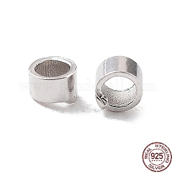 925 perlina distanziatrice in argento sterling placcato rodio, colonna, platino, 1.5x1mm, Foro: 1 mm, circa 1111 pezzo (10 g)/borsa
