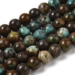 Fili di perline turchese naturale, tondo, 10mm, Foro: 0.8 mm, circa 38pcs/filo, 15.87'' (40.3 cm)