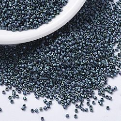 Perles miyuki delica petites, cylindre, Perles de rocaille japonais, 15/0, (dbs1052) iris métallique bleuet or mat, 1.1x1.3mm, Trou: 0.7mm, environ 175000 pcs / sachet , 50 g / sac