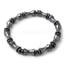 Bracelets extensibles en perles de bambou hématite synthétique, diamètre intérieur: 2-1/4 pouce (5.8 cm)