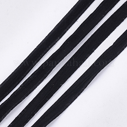 Лента из искусственной замши, Полиэфирная лента, для изготовления бант для волос, чёрные, 10 мм, о 100yards / рулон (91.44 м / рулон)
