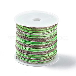 50 m lange, segmentgefärbte chinesische Knüpfschnur aus Nylon, für diy Schmuck machen, Frühlingsgrün, 0.8 mm, ca. 54.68 Yard (50m)/Rolle