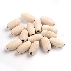 Perle di legno non finite, perle di legno naturali,  piombo libero, ovale, mocassino, 20x10mm, Foro: 3 mm