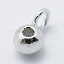 925 staffa tubolare in argento sterling, loop bails, di gomma, rondelle, perline bail, branelli del tappo, platino, 6x3x2.5mm, Foro: 1.5 mm, diametro interno: 0.5mm