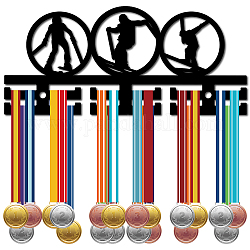 Porte-médaille acrylique, présentoir à médailles, cadre porte-médaille, avec épingles d'écartement, des sports, 130x290x10mm, Trou: 8mm