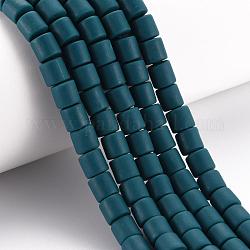 Нити шарик полимерной глины, колонка, зелено-синие, 5~7x6 мм, отверстие : 1.5~2 мм, около 61~69 шт / нитка, 15.74 дюйм