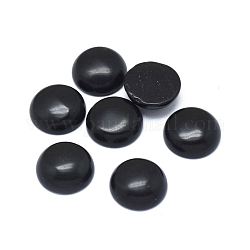 Natürlichen Obsidian cabochons, Halbrund, 10x3~4 mm