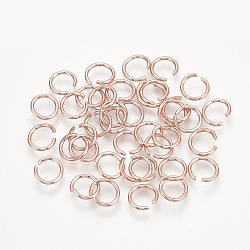 Filo di alluminio anelli aperti di salto, salmone scuro, 20 gauge, 6x0.8mm, diametro interno: 5mm, circa 2150pcs/50g