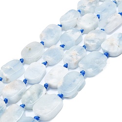 Natural Aquamarine Beads Strands, Rectangle, 15~11x10~13x5~7mm, about 22pcs/strand, 15.94''(40.5cm)