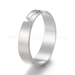 201 anneaux de bande lisses réglables en acier inoxydable, couleur argentée, diamètre intérieur: 17 mm