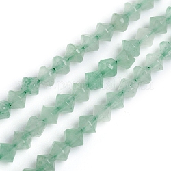 Natürlichen grünen Aventurin Perlen Stränge, Doppelkegel, 3.9~4x4 mm, Bohrung: 0.8 mm, ca. 99 Stk. / Strang, 15.16 Zoll (38.5 cm)