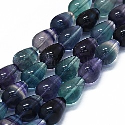 Chapelets de perles en fluorite naturel, larme, 14x10mm, Trou: 0.8mm, Environ 28 pcs/chapelet, 15.94 pouce (40.5 cm)