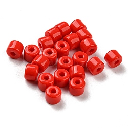 Perline acrilico opaco, colonna, rosso, 6.5x5mm, Foro: 2 mm, circa 3000pcs/500g