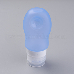 Kreative tragbare Silikon-Abfüllanlagen, Kosmetische Emulsionsspeicherflasche für Duschshampoo, Kornblumenblau, 109x49 mm, Kapazität: ca. 60 ml (2.02 fl. oz)