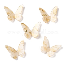 Cabochons en résine transparente, une feuille d'or, pour les accessoires de boucle d'oreille de bricolage, papillon, blanc antique, 22.5x27.5~28.5x4~5.5mm